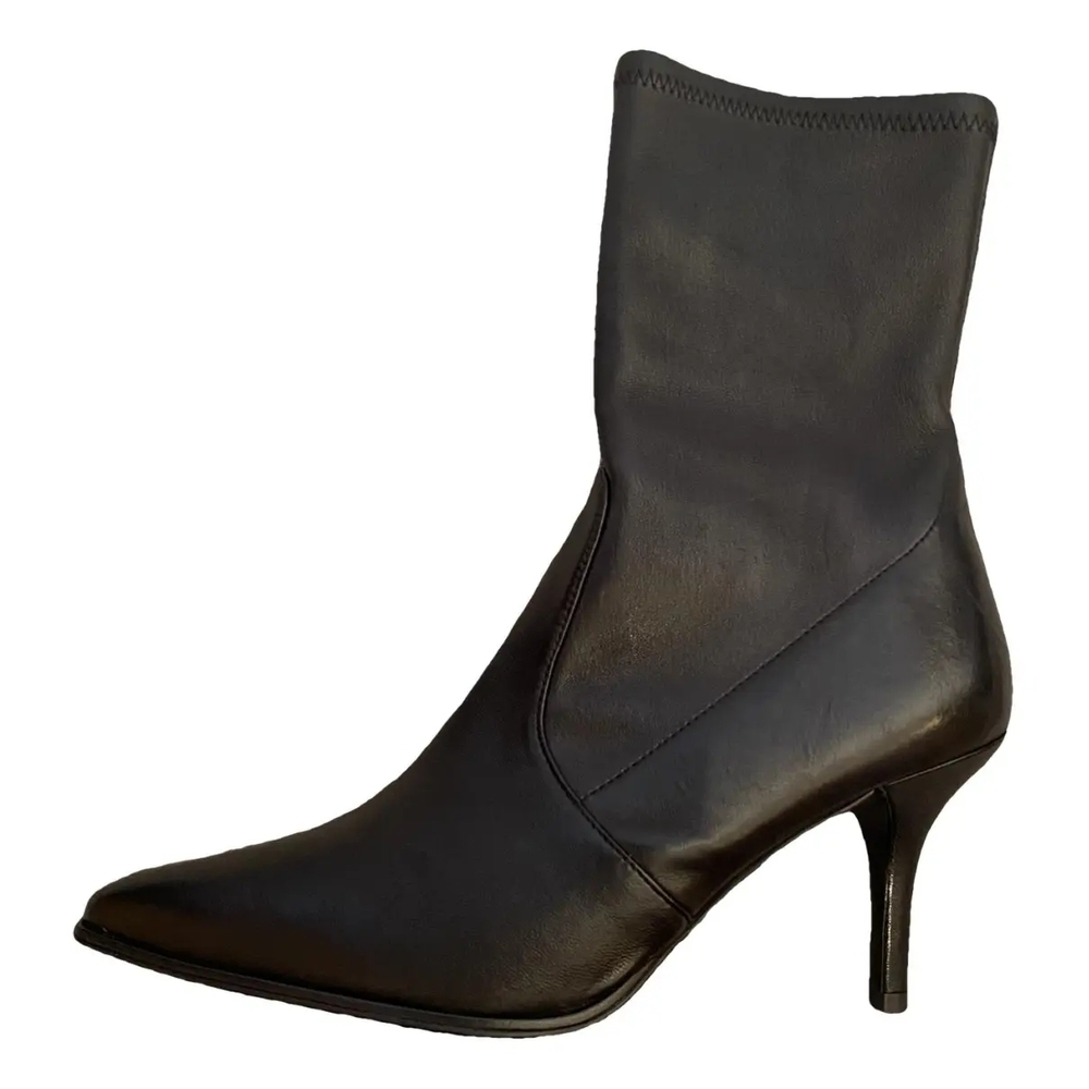Stewart Weizman Leather Black Women's Ankle Boots